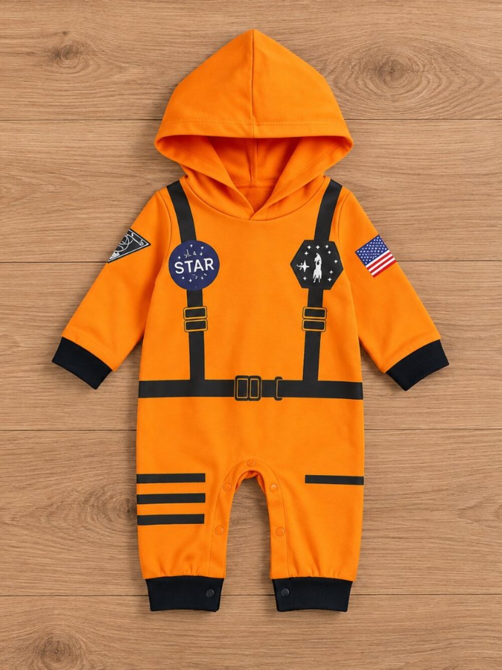 Orange Astronaut Cotton Baby Costume Romper